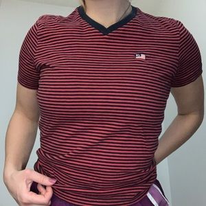 Striped v neck